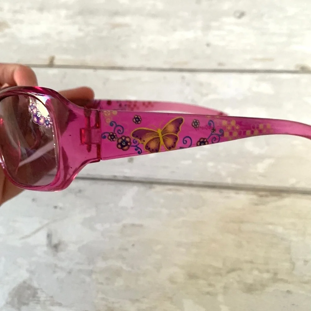 Disney Kids Tinker Bell Butterfly Sunglasses Pink OS Girls Ages 4-7 Years